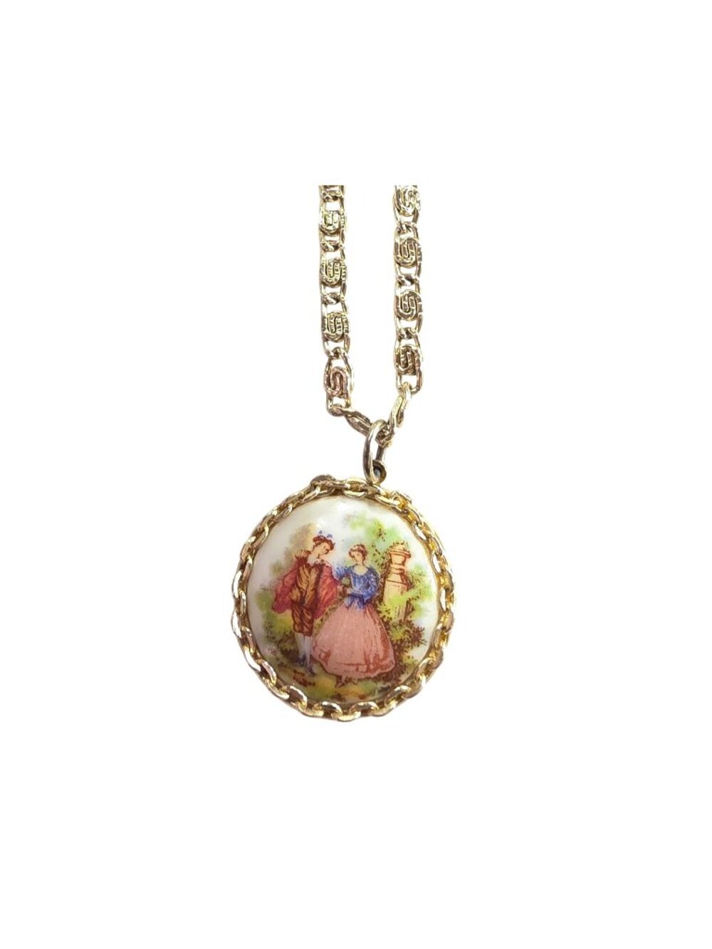 Gold-Tone Necklace Romantic Pendant cottage granny womens jewelry